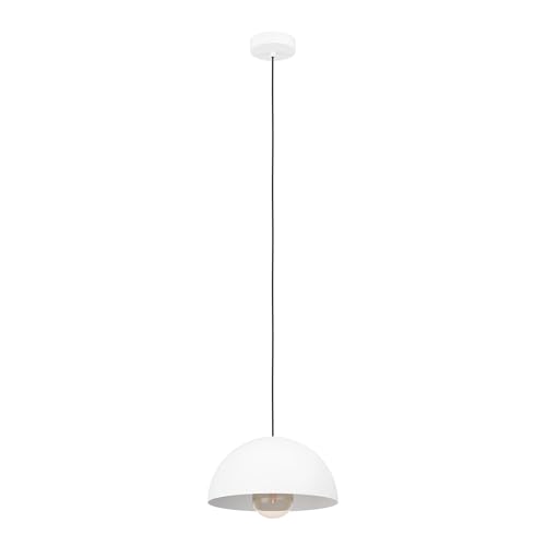 Eglo Pendant Lighting Gaetano, Hanging lamp Above Dining Table, Dining Room Ceiling Light Fixture, White Metal, E27 Socket, Ø 30 cm