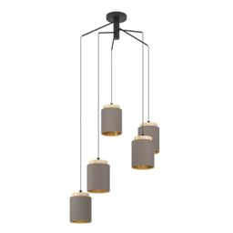 EGLO pendant light Albariza, 5-light Vintage Hanging Lamp, Steel