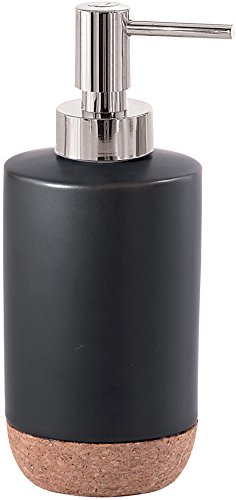 Gedy Ilary Soap Dispenser, Ceramic, Black, 7 x 7 x 17