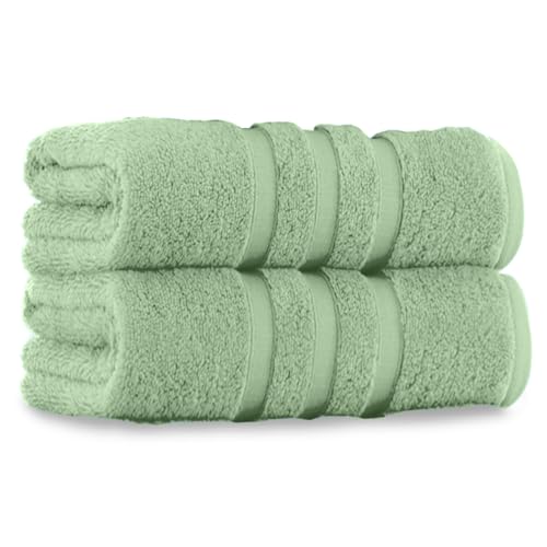 GC GAVENO CAVAILIA Bath Sheet 2 Pack - 100% Egyptian Cotton - Extra Large, Quick Dry - Sage Green