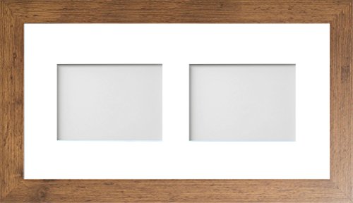 Frame Company Watson Rustic Multi-Aperture Photo Frame with Mount, 20x10 for 7x5 (x2 landscape) * Choice of Frame Colour and Mount Design* NEW