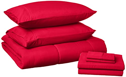 Sweet Home Collection Ultra Soft Down Alternative Set & Luxurious Bed Sheets, Polyester, Red, Full