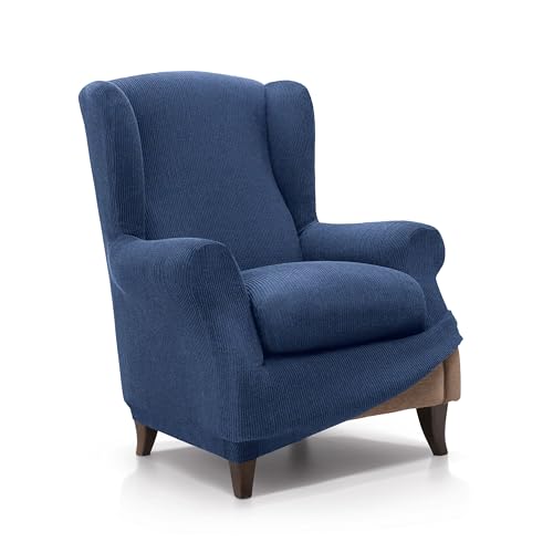 FAVERTI?? Elastic Armchair Cover 70 to 100 cm - Royal Model - Blue - Adjustable Universal Armchair Cover - Jacquard Fabric Quality Protector Cotton Feel