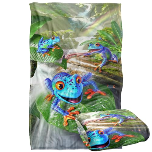 Jq Licensing - Jlo Jungle Frogs Silky Touch Super Soft Throw Blanket 91 x 147 Cm