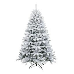 4Ft/1.2m Yukon Snow Pine Artificial Green Christmas Tree Snow Flocked 230 Tips Branches Snowy Bushy Xmas Home Decorations, Metal Stand