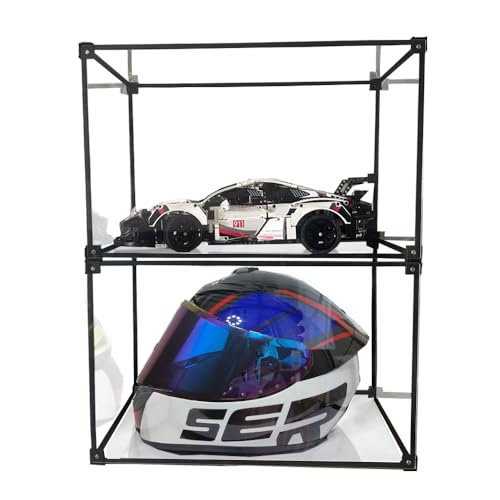 Motorcycle Helmet Display, Acrylic Helmet Organizer, High Transparent Display Case for Football Helmet, Bike Helmet,Baseball Helmet