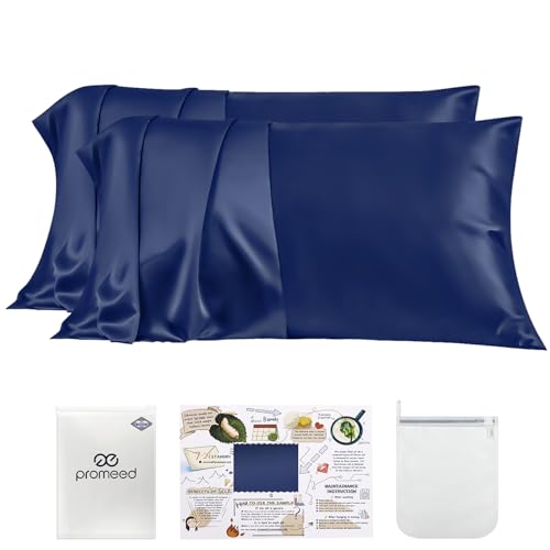 PROMEED 23 Momme 100% Mulberry Silk Pillowcase 2 Pack, King - Exquisite Silk Bedding Essential Wrapped With Care, Ideal Present For Birthdays, Mother Day, Weddings & Holidays