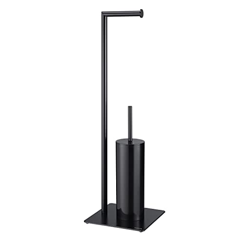 Sealskin Tube, Toilet butler - Toilet roll holder - Toilet brush and holder - freestanding, Black