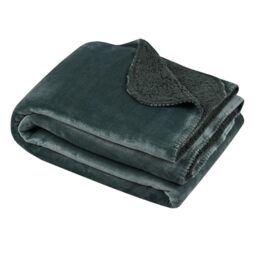 STOF - Plaid - Size 180 x 220 cm - 100% Polyester - Jade Colour - Michigan Model - Blanket - Soft Warm Comfortable, Plain