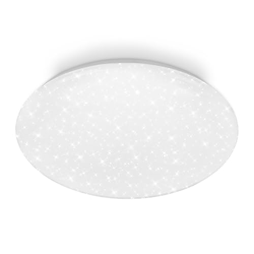 Briloner - LED Ceiling Light, Starry Sky Effect, Dimmable, Very Bright, Neutral White, Ceiling Lights Living Room, LED Lights for Bedroom, Kitchen Light, 38 x 7 cm, White