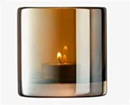 LSA International Epoque Tealight Holder H8.5cm Sapphire/Lustre- 1 Unit - Mouthblown & Handmade Glass - Hand Painted - EQ11