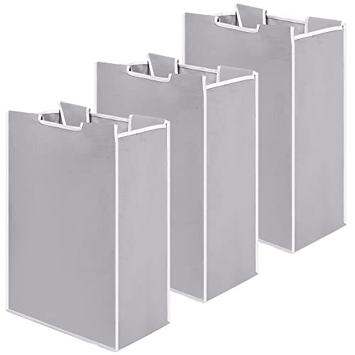 Laundry Sorter Replacement Bags Hamper Cart Removable Replacement Laundry Storage Organizer Bag Hamper Liner, No Hooks 14.76 x 8.66 x 21.65 Inch(Gray,3 Pcs)