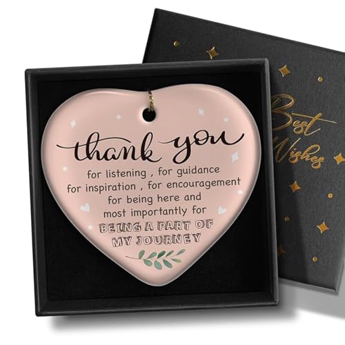Ciondolo In Ceramica Regalo "Thank You For Being Part Of My Journey" – Pensiero Di Ringraziamento Con Scatola