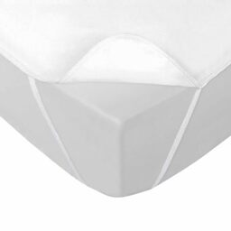 douceur d'intérieur, Shelly Waterproof Mattress Protector with Elastic Bands (160 x 200 cm) White with TPU Sponge