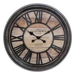 WELL HOME MOBILIARIO & DECORACIÓN Decorative Embossed Clock in Plastic 49 x Pr. 5.5cm, Glass, Brown, cm