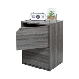 Iris Ohyama Storage cabinet, Cabinet with doors, Cabinet with shelves, Bookcase, Cabinet with 2 doors, Easy assembly,Modular, Office, Living Room, 29x37x50, MDB-2D, Gray Oak