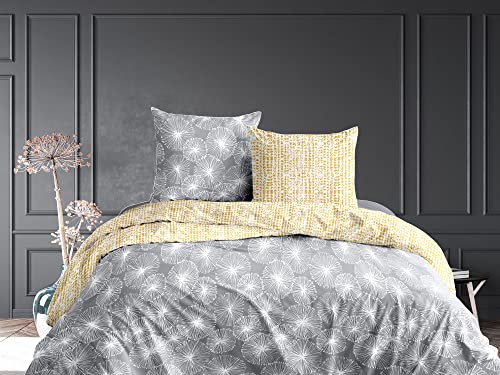 CALITEX 3-Piece Bedding Set 240 x 220 cm Flight, Cotton, Grey, 240_x_220_cm