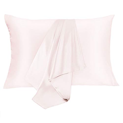 JOGJUE Silk Pillowcase Set - 2 Pack, 100% Mulberry Silk, Hypoallergenic, Soft, Breathable, Reduces Wrinkles, Light Pink