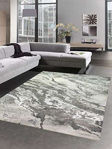 CARPETIA Living Room Rug, Marble Grey, Size 80 x 150 cm