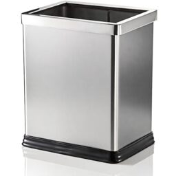 AVLA 10 Liter Open Top Trash Can, Stainless Steel Office Wastebasket, Small Kitchen Garbage Container Bin with Liner, Waste Trashcans for Bathrooms, Restaurant, Restroom, Powder Rooms, Home