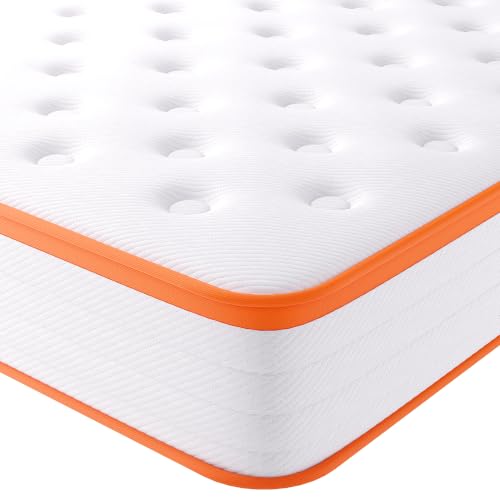 TeQsli King Mattress 5FT, 18cm Hybrid Pocket Sprung Mattress King - Medium Firm - Ideal for Guest Beds- OEKO-TEX Certified Fabric 150x200x18 cm
