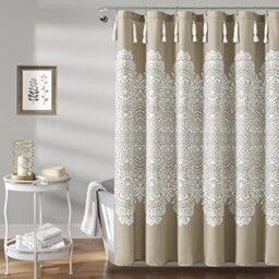 "Lush Decor Boho Medallion Shower Curtain, 72"" x 72"", Neutral"
