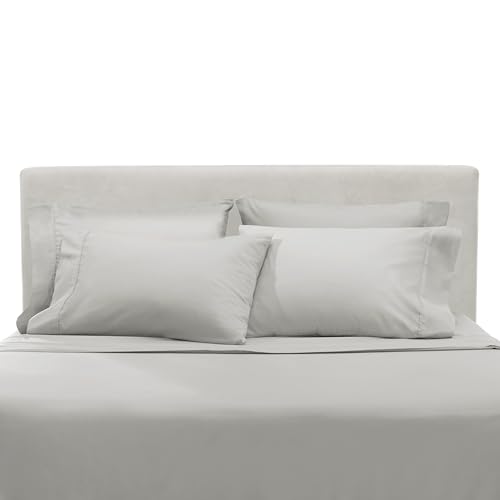 Clara Clark Queen Sheets, 6 Piece Set - Hotel Luxury Sheets for Queen Size Bed, Super Soft Bedding Set, Silver