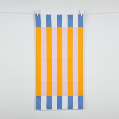 GC GAVENO CAVAILIA Beach Towel for Adults - Premium Microfibre Stripe Towel, Lightweight & Quick Dry - Soft Sand Free Beach Towls, Ideal for Travel & Swimming Towel - (70 x 152 cm) - Orange