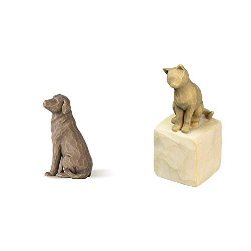Willow Tree Love My Dog Dark Figurine & Love My Cat Figurine