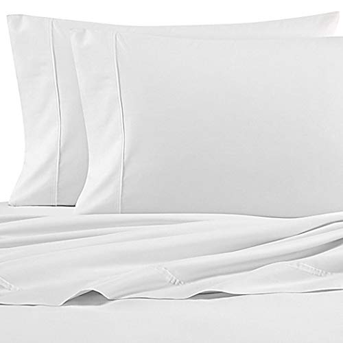 Nautica - King Sheet Set, Cotton Percale Bedding Set, Crisp & Cool, Lightweight & Breathable (White, King)