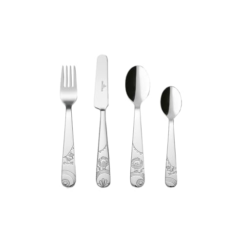 "Villeroy & Boch - Boho Kids ""Roar Like a Lion"" Children's Cutlery, 4pcs. Cutlery Set for Kids (Fork, Knife, Table Spoon, Teaspoon), Stainless Steel, Dishwasher Safe"