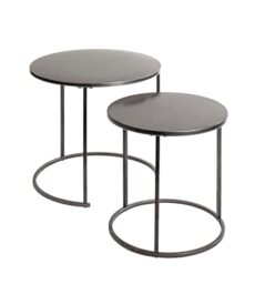 HAKU Side Table 2-Piece Set, round, Anthracite Metal, Small Coffee Table ??? Dimensions: H 43/48 x ?? 40/50 cm Style: Urban Collective