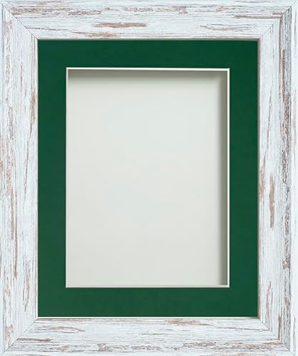 Frame Company Lynton Driftwood Photo Frame with Bottle Green Mount, 18x12 for 12x8 inch, fitted with perspex