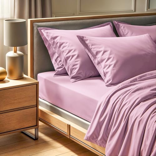 100% Cotton Ranforce Single Fitted Sheet (90 x 200 + 30 cm), Dusty Rose, 155 Thread Count - Machine Washable at 30°C - Soft & Durable for Comfort