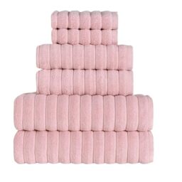 Tedeman Cloud Collection 6-Piece Towel Set - Turkish Towels, 550 GSM Plush, Highly Absorbent, Hotel & Spa Quality, 2 Bath Towels + 2 Hand Towels + 2 Kitchen Towels (Rose Quartz, Set of 6 Towels)