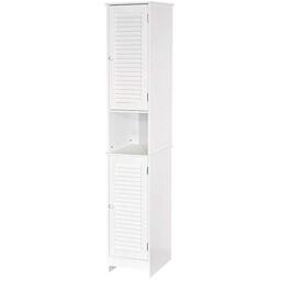 Bath Vida Liano Freestanding 2 Door Tall Storage Cabinet, White