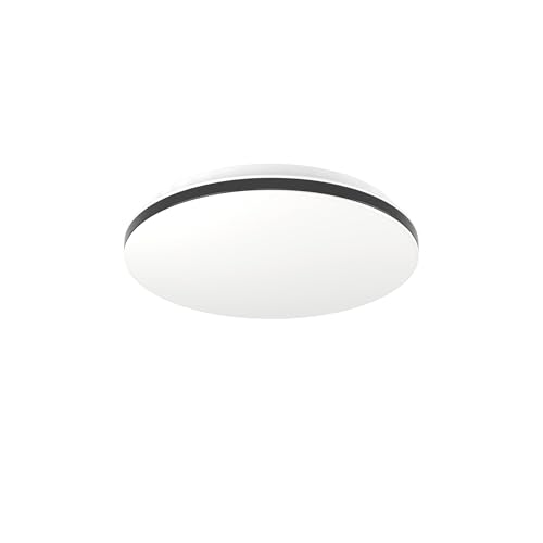 Eglo Connect.z Smart Home LED Ceiling Light Fixture Maltignano-Z, ZigBee + Matter, app and Voice Control Alexa, Warm-White-Cool-White, RGB, dimmable lamp, Black-White, Ø 33 cm