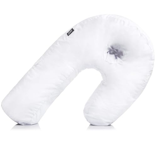"DMI U-Shaped Side Sleeping Pillows For Neck And Shoulder Pain -Side Sleeper Neck Pillow & Pregnancy Pillow Side Sleeper With Ear Hole - Back, Hip, & Sciatica Relief(30""x20""x6"")"