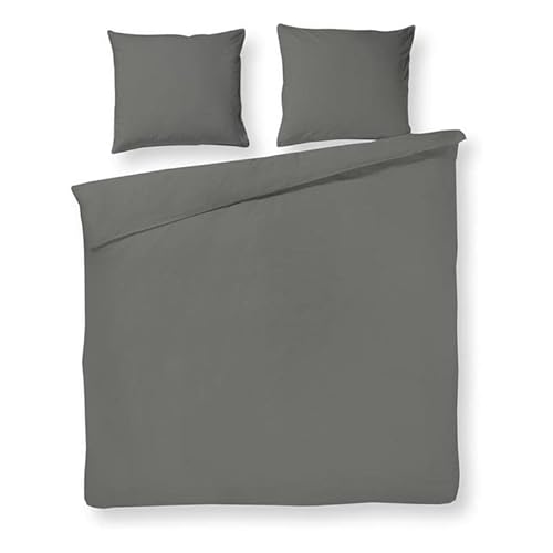 Papillon pom Duvet Covers Grey, Cotton Percale, Gray, 140 x 200/220 cm