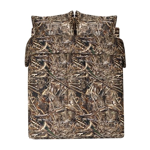 VISI-ONE Realtree Max-5 Camo Comforter Set, Premium Polycotton Fabric, Camouflage Bed Set Twin, Super Soft 2-Piece Forest Bedding Set - Hunting & Outdoor, Machine Washable (Twin Size)