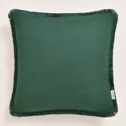 ROOM99 Boca Chica Decorative Cushion Cover Throw Cushion Cover Aesthetic Modern Bedroom Living Room Boho Cotton Dark Green, 40 x 40 cm