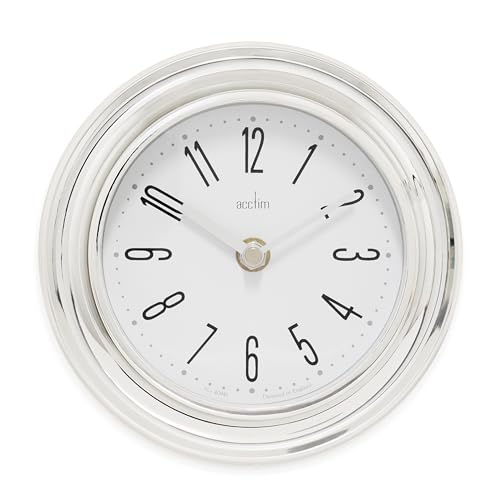 Acctim Riva Small Wall Clock Quartz Chrome Effect 17.5cm 21737