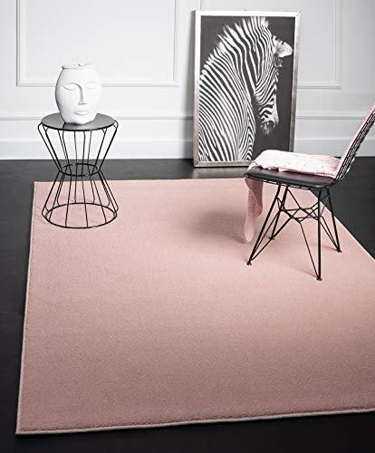 Mia's Teppiche Emma Living Room Rug, Short Pile, 120 cm round, Rose