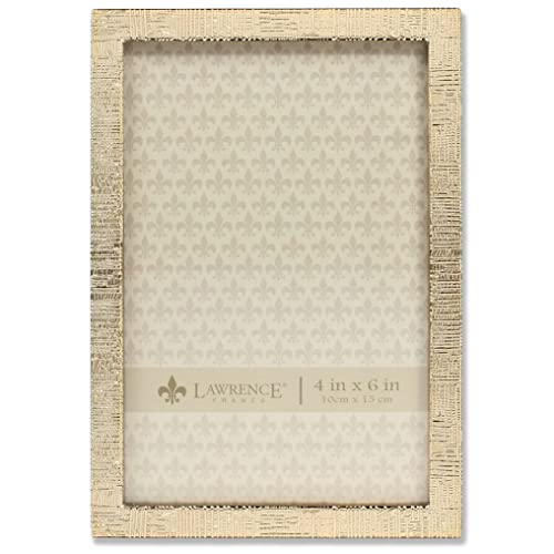 Lawrence Frames 4W x 6-Inch H Gold Metal Picture Frame with Linen Pattern (712346)