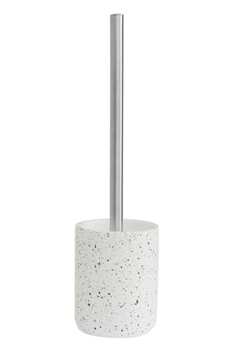 Premier Housewares Concrete Toilet Brush Elevate Your Bathroom Adds A Touch Of Style Contemporary Black and White Speckled Design with Metallic Silver Handle 37x10x10
