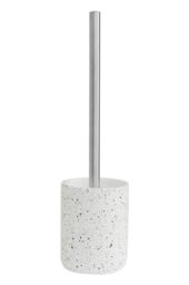 Premier Housewares Concrete Toilet Brush Elevate Your Bathroom Adds A Touch Of Style Contemporary Black and White Speckled Design with Metallic Silver Handle 37x10x10