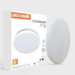 paul russells Bathroom Light, 17W 1700lm Ceiling Lights, 100W Equivalent, Waterproof IP44, Daylight 6500K, Dome, Modern, Flush Ceiling Light-Kitchen, Bulkhead, Toilet, Porch, Utility, Bedroom, 1 Pack