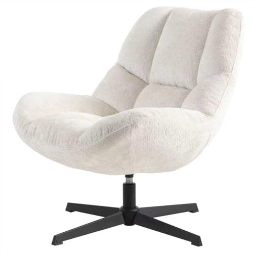 Silverdale Lounge Chair with Swivel Function in Ivory Chenille, 76 x 81 x 84 cm