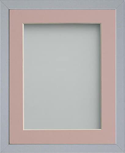 Frame Company Jellybean Range Grey Wooden A4 Picture Photo Frame with Pink Mount for Image 9x6 inch * Choice of Colours & Sizes* Fitted with Perspex