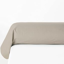 Set of 2 Pillow Cases 100% Cotton Beige Ivory 85 x 185 cm